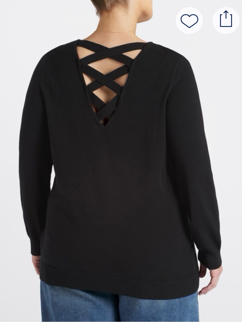 Everyday V-Neck Black Sweater for Women - Picture 2 of 6